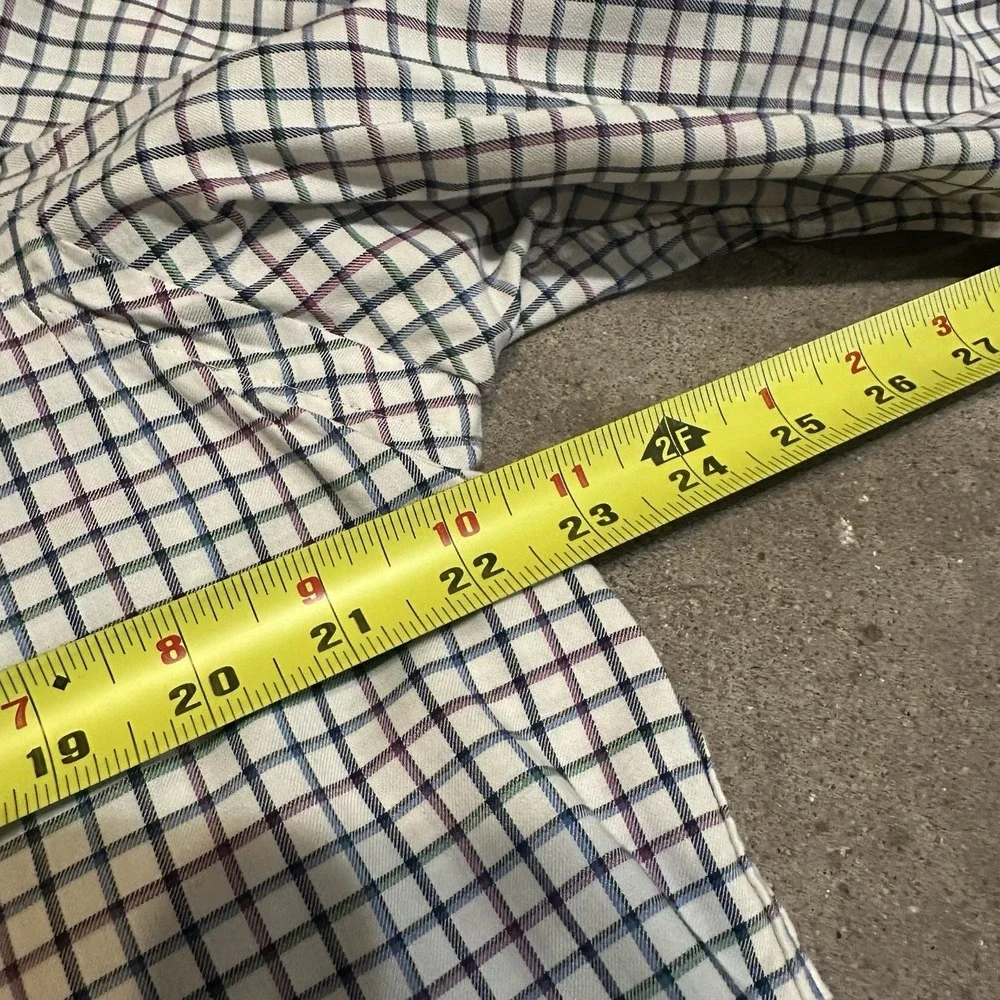 Ralph Lauren Shirt Mens L Cream Plaid Classic Gingham Oxford Check Preppy Casual